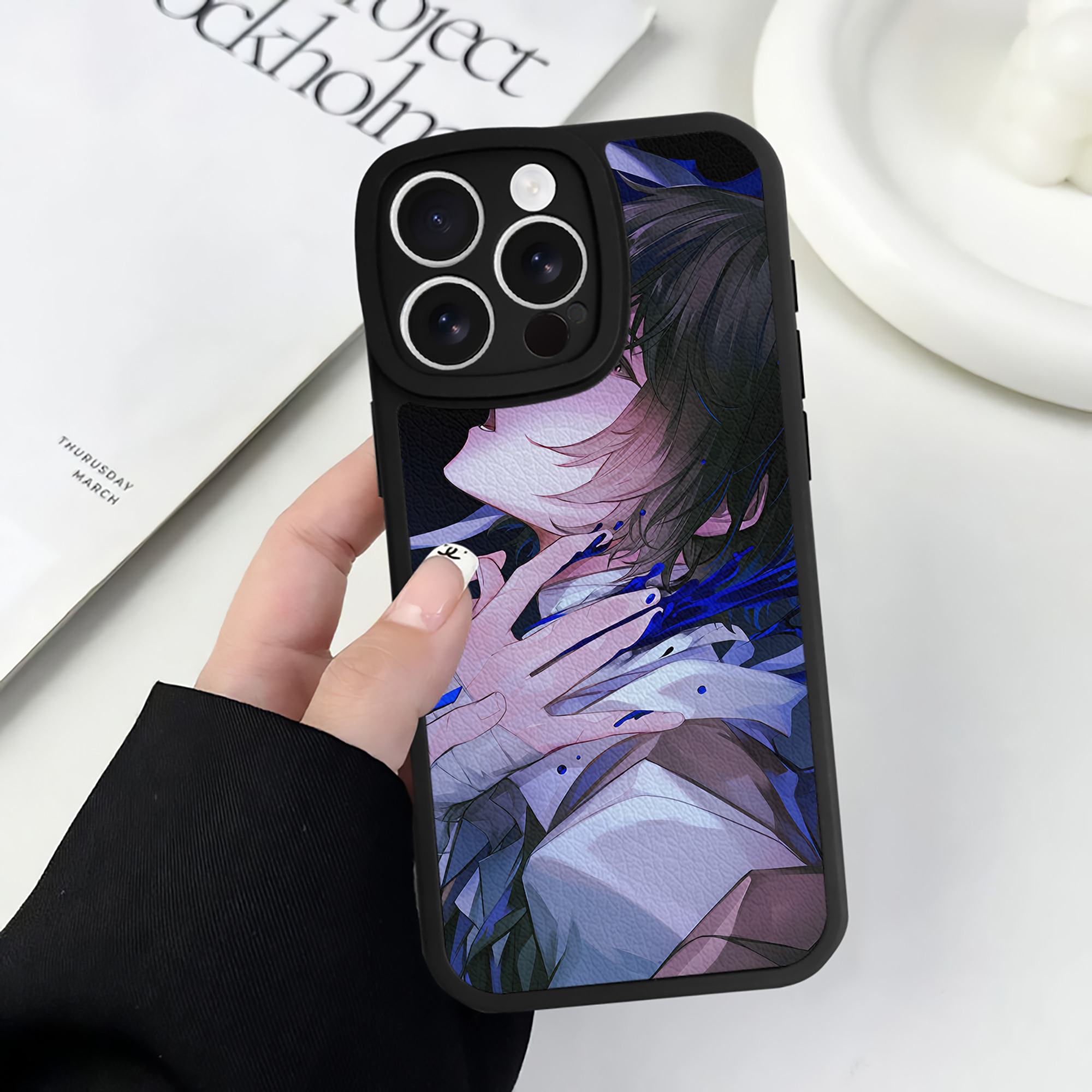 （画像用） 文豪ストレイドッグス Bungo Stray Dogs 【iPhone 16シリーズ対応】シリコンスマホケース（レザー調） 材質：シリコン